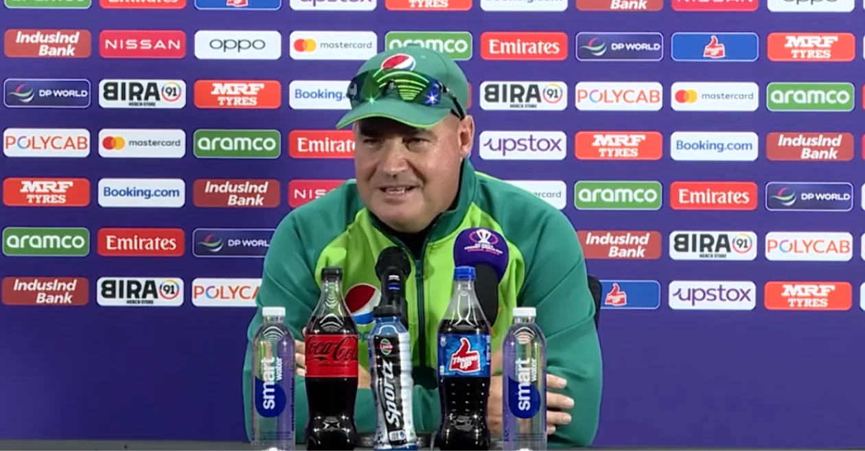 Mickey Arthur during IND vs PAK pre-match conference