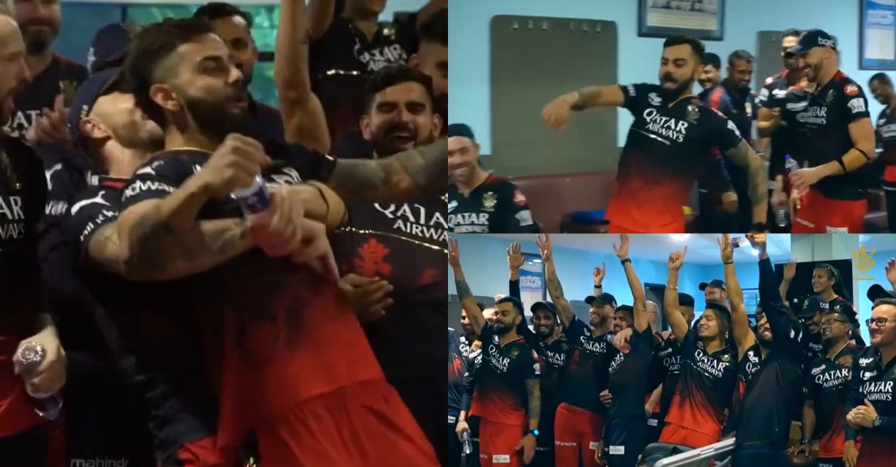 RCB's celebration post their win against MI