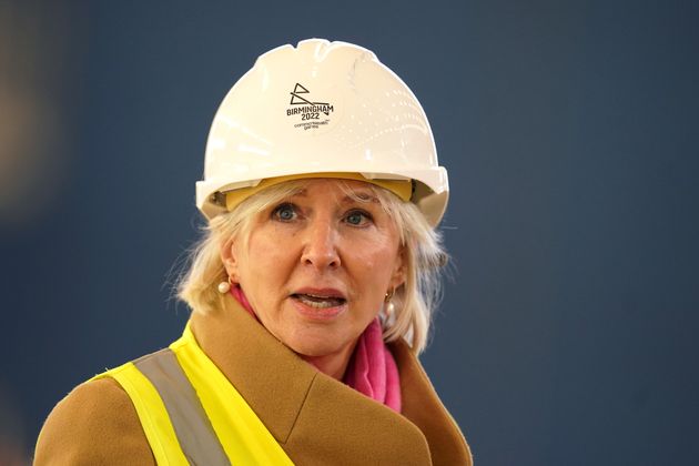 Culture secretary Nadine Dorries during a visit to Sandwell Aquatics Centre in Birmingham on Thursday