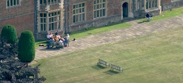 Sky News showed aerial footage of the prime minister's Chequers gathering.