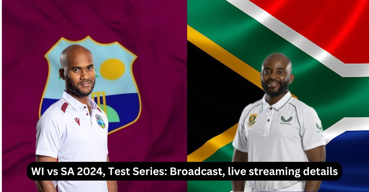 WI vs SA 2024, Test Series Broadcast