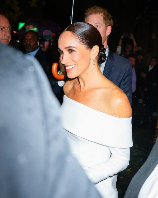 Prince Harry, Duke of Sussex and Meghan, Duchess of Sussex, arrive at the Midtown Hilton for the Ripple Awards on December 06, 2022 in New York City.