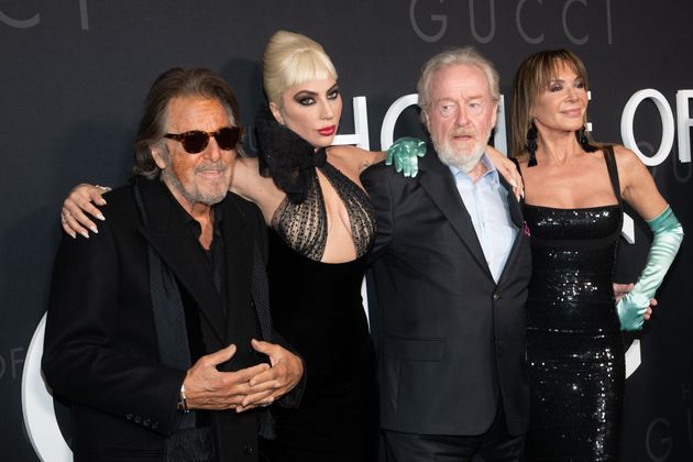 Ridley Scott and his wife Giannina Facio with House Of Gucci stars Al Pacino and Lady Gaga