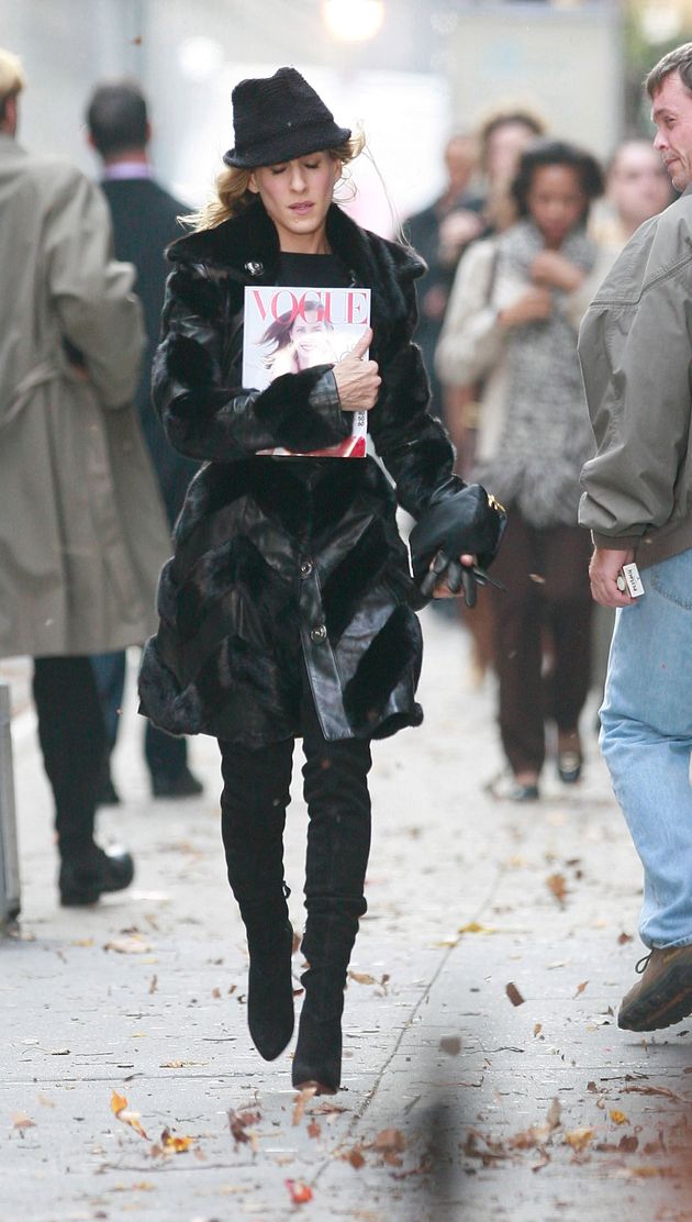 Filming a scene for the movie Sex and the City in Chelsea in 2007.