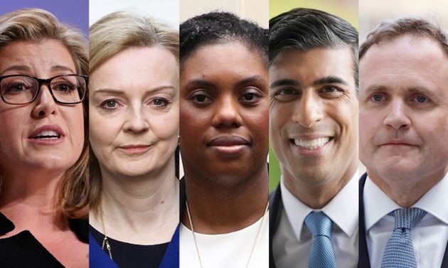 Penny Mordaunt, Liz Truss, Kemi Badenoch, Rishi Sunak, Tom Tugendhat.