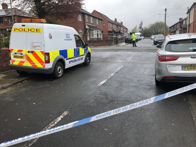 <strong>A police cordon in place at Walker Avenue in Bolton where a 15-year-old boy was stabbed several times.</strong>