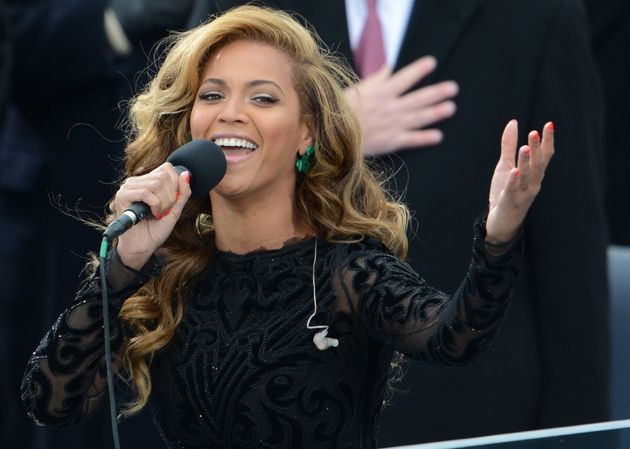 Beyonce performing at President Barack Obama's inauguration. 