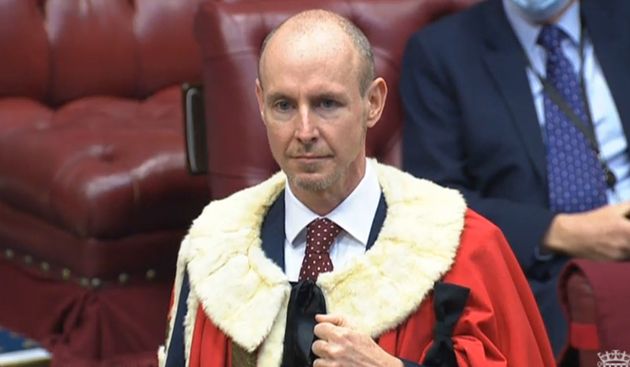 Lord Hannan of Kingsclere is sworn in to the House of Lords in 2021.