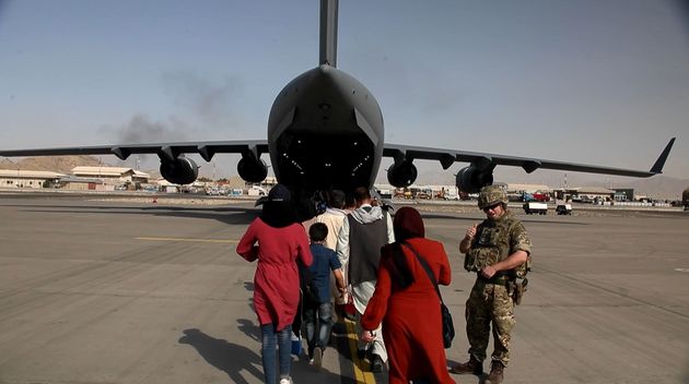 <strong>Evacuation efforts at Kabul airport.</strong>