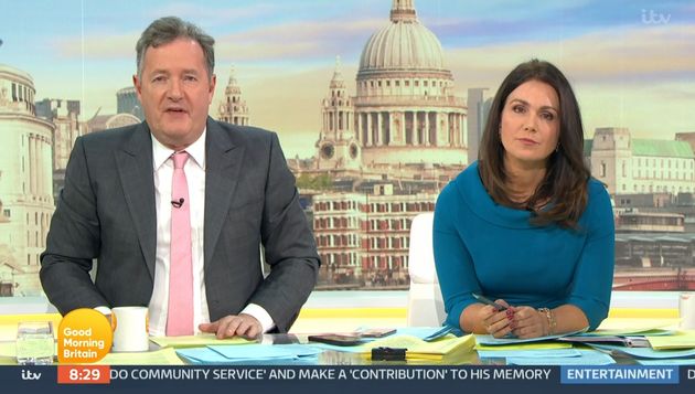 Piers and Susanna Reid during his final GMB broadcast