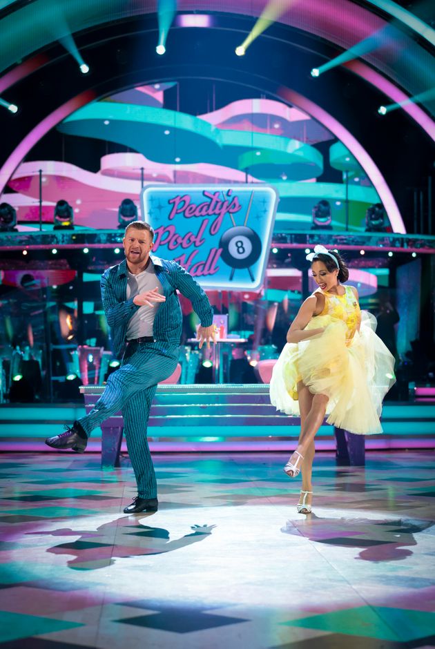 Adam Peaty and Katya Jones dancing their Jive