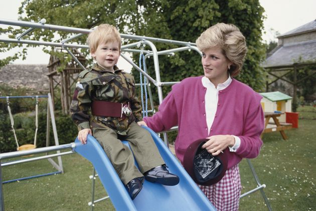 Princess Diana with Prince Harry in 1986. 