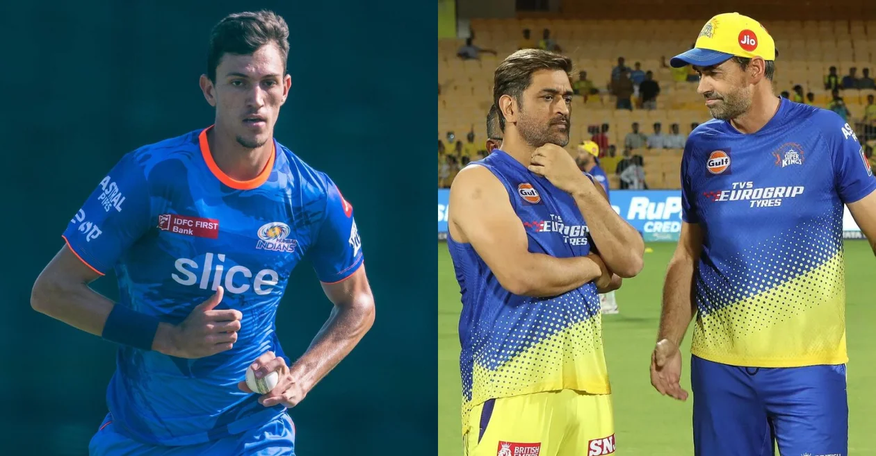 Duan Jansen, MS Dhoni and Stephen Fleming