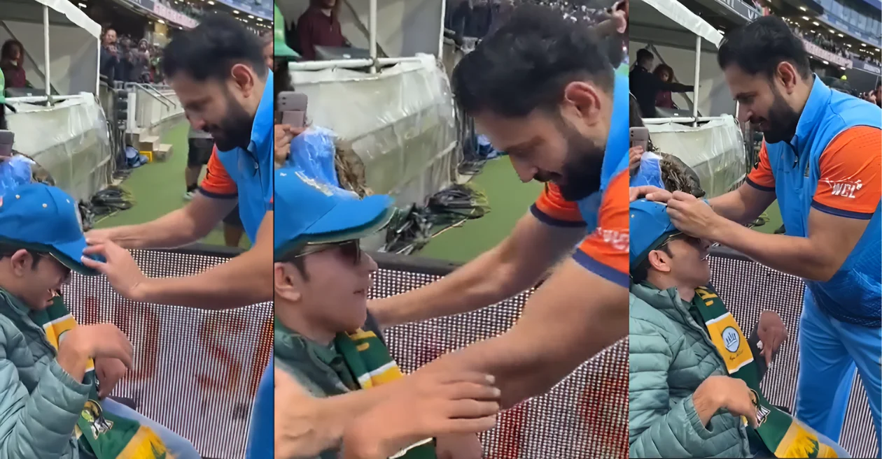 Irfan Pathan Gift Cap to Pakistan fan