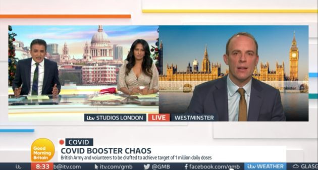 Raab was interviewed on Tuesday's GMB