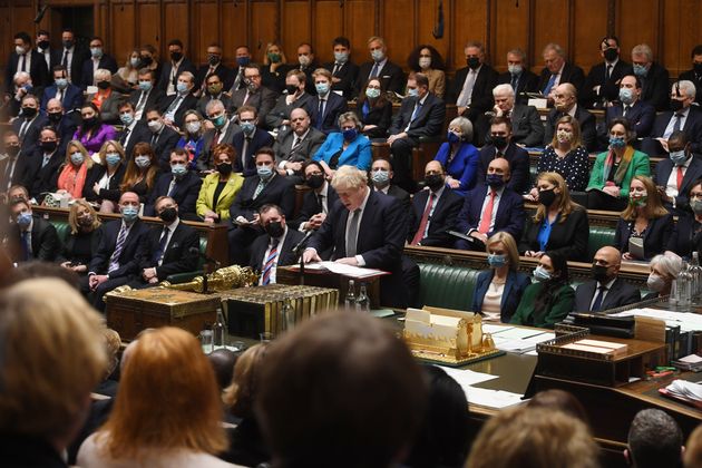 <strong>Boris Johnson during Prime Minister's Questions in the House of Commons.</strong>