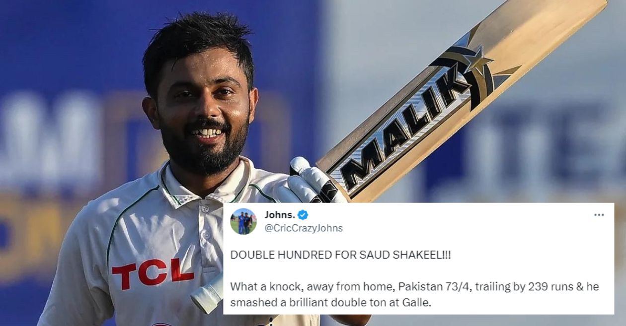 Saud Shakeel smashes maiden double ton in Tests