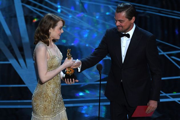 Leo presented Emma with her Oscar for Best Actress in 2017 