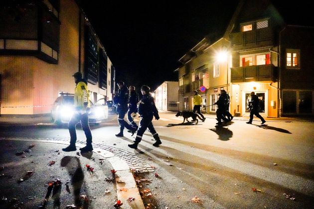 <strong>Police officers investigate after several people were killed and others were injured by a man using a bow and arrows to carry out attacks.</strong>