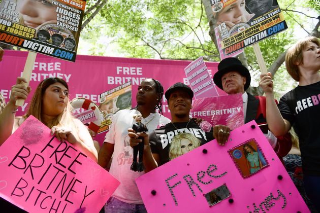 Britney fans gathered outside the courthouse on Wednesday