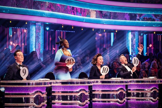 Shirley with fellow Strictly judges Craig Revel Horwood, Motsi Mabuse and Anton Du Beke