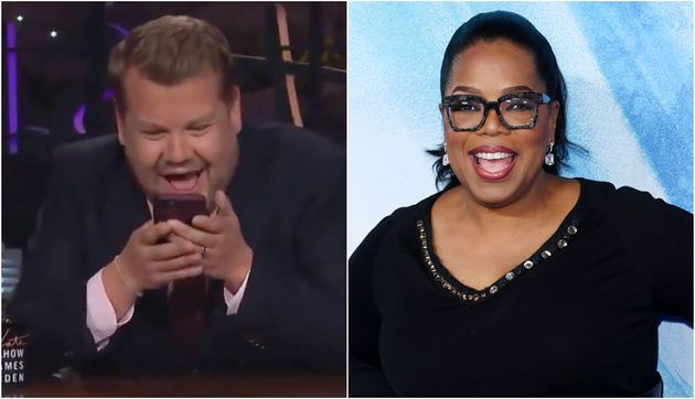 James Corden and Oprah Winfrey