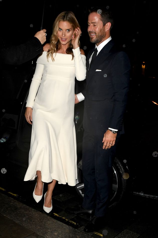 Frida Andersson and Jamie Redknapp arrive at Scott's for their wedding party.