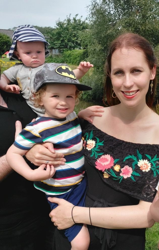 Emily with Alexander (in the Batman hat) and Freddie.