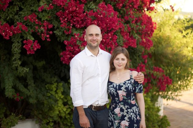 Rachel Slavny-Cross and her husband, Simon. 