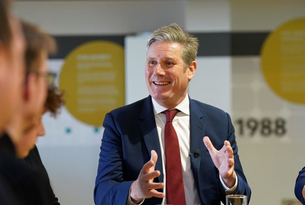 Keir Starmer during a visit to the Vaillant factory in Belper, Derbyshire.