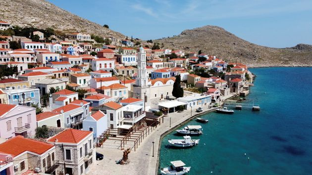 <strong>The town of Halki on the island of Halki, Greece.</strong>