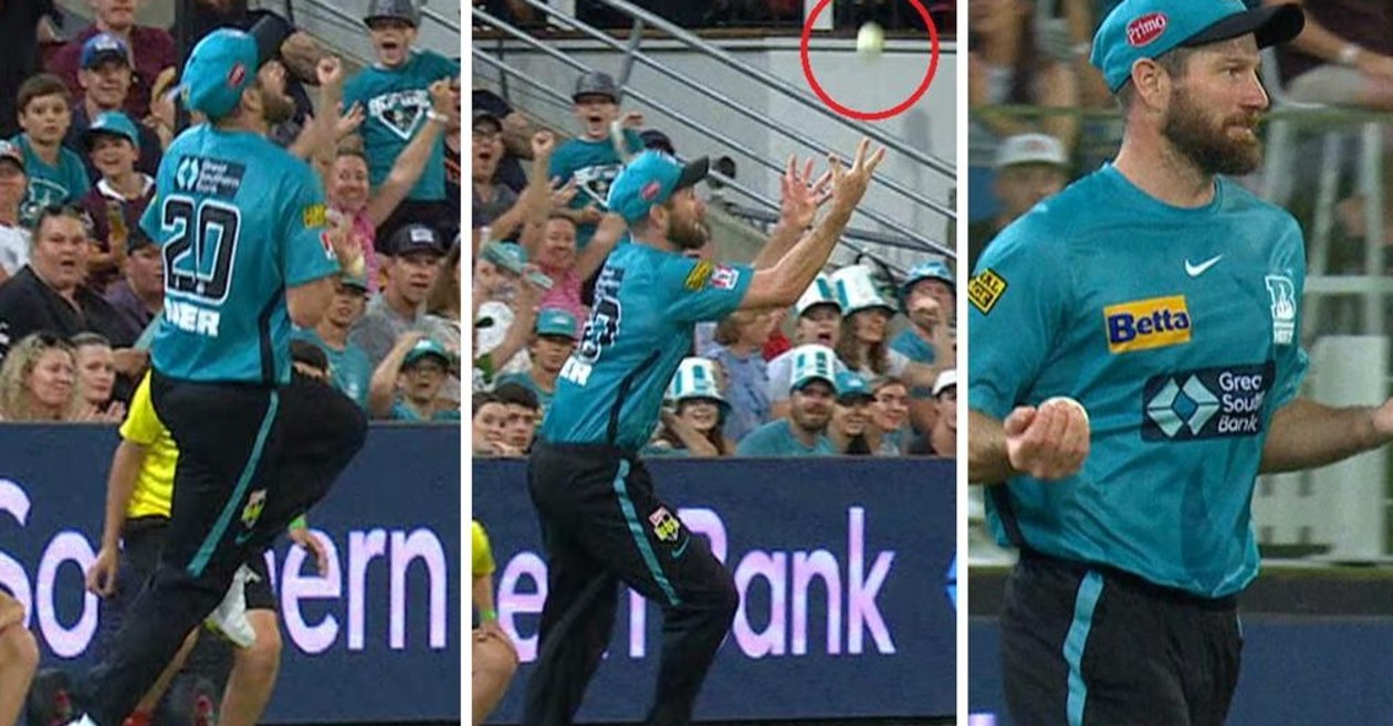 Michael Neser bags a juggling catch