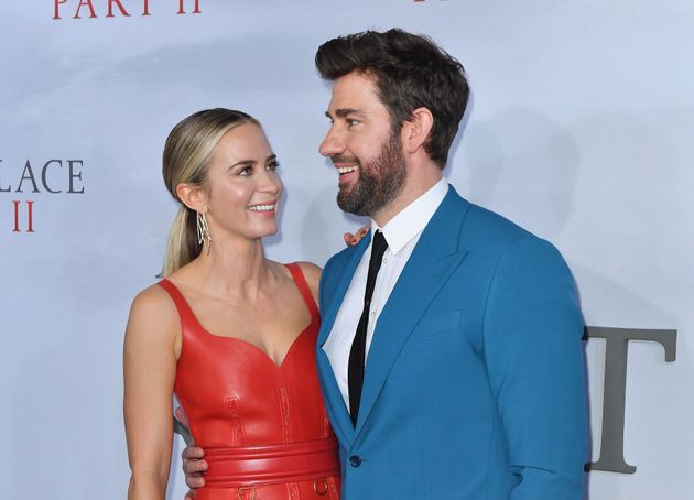 Emily Blunt and her husband US actor John Krasinski .