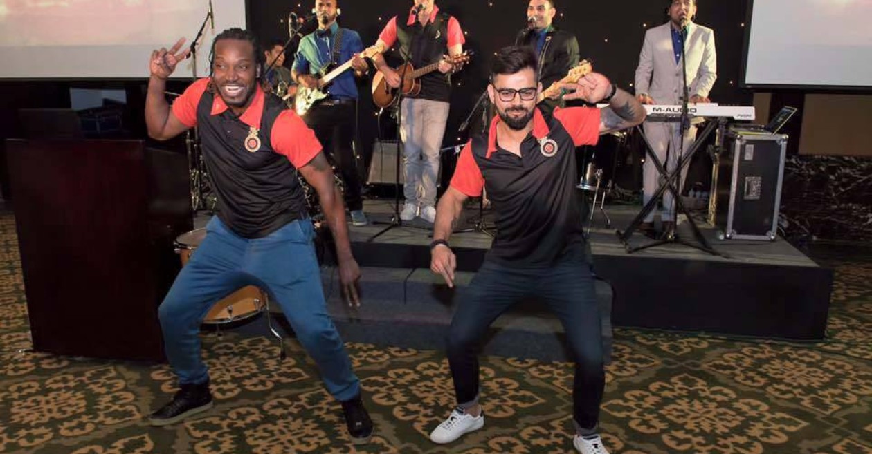 Chris Gayle and Virat Kohli dancing