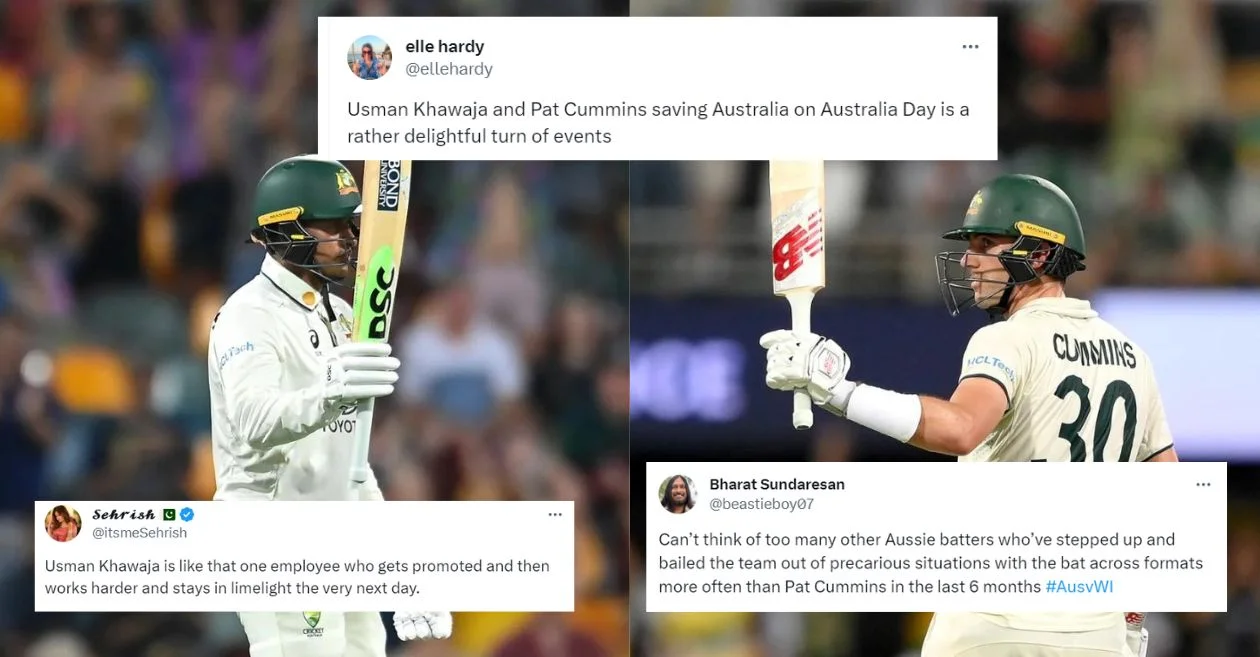 Usman Khawaja and Pat Cummins