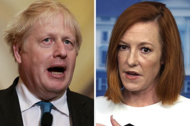 Boris Johnson and Jen Psaki