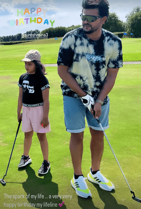 Suresh Raina with his daughter Gracia