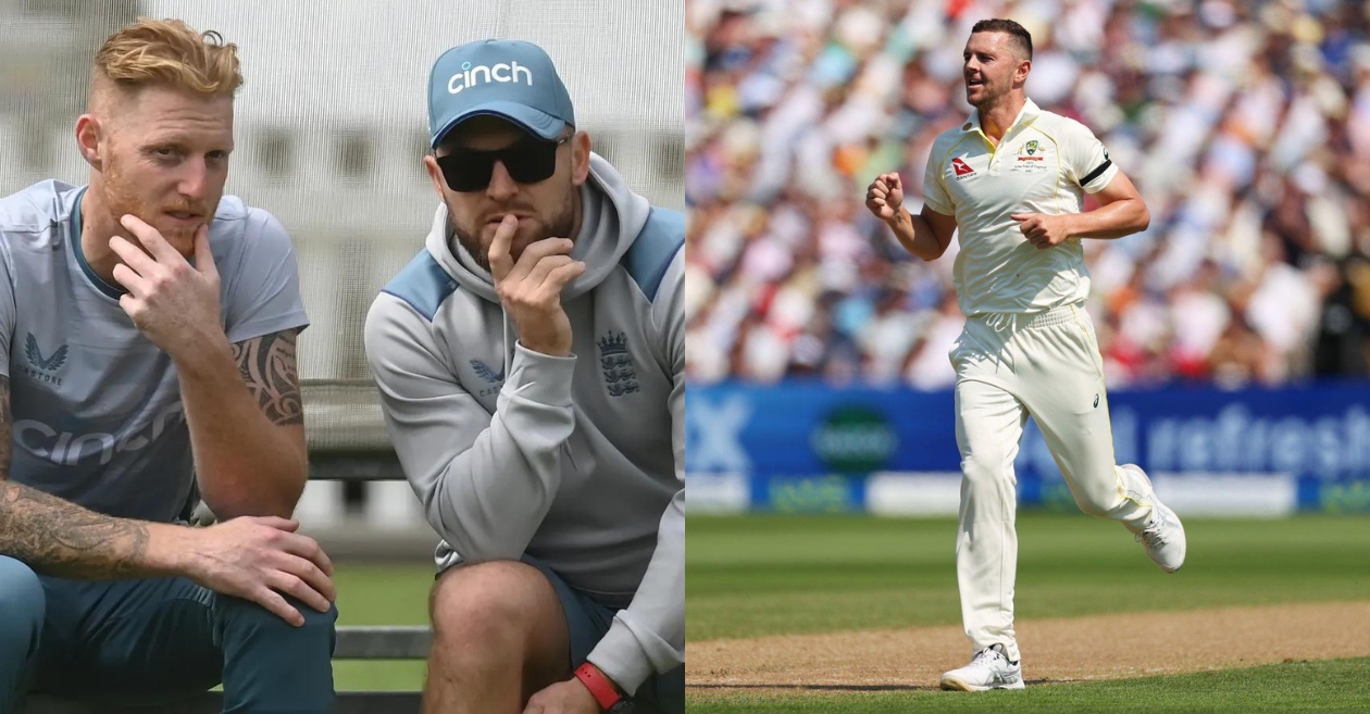 Ben Stokes, Brendon McCullum and Josh Hazlewood