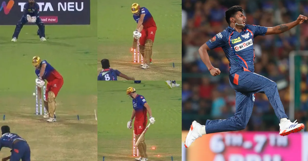 Mayank Yadav dismisses Cameron Green with a ripper in IPL 2024