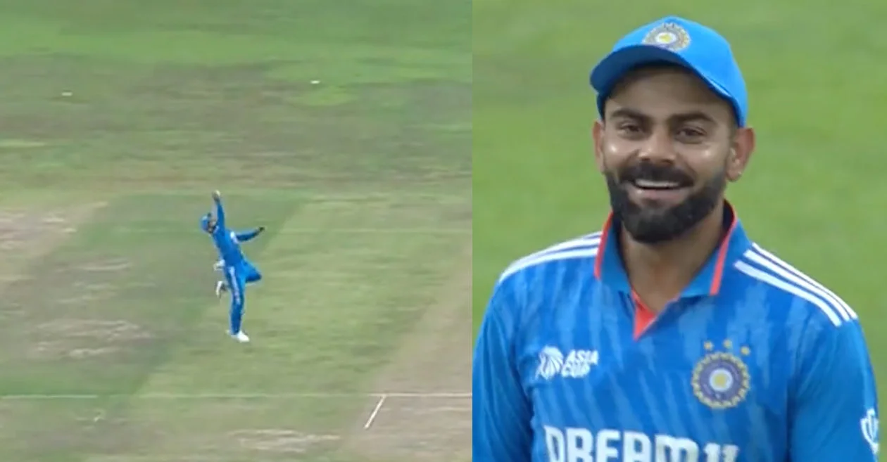 Virat Kohli takes a one-handed stunner against Nepal