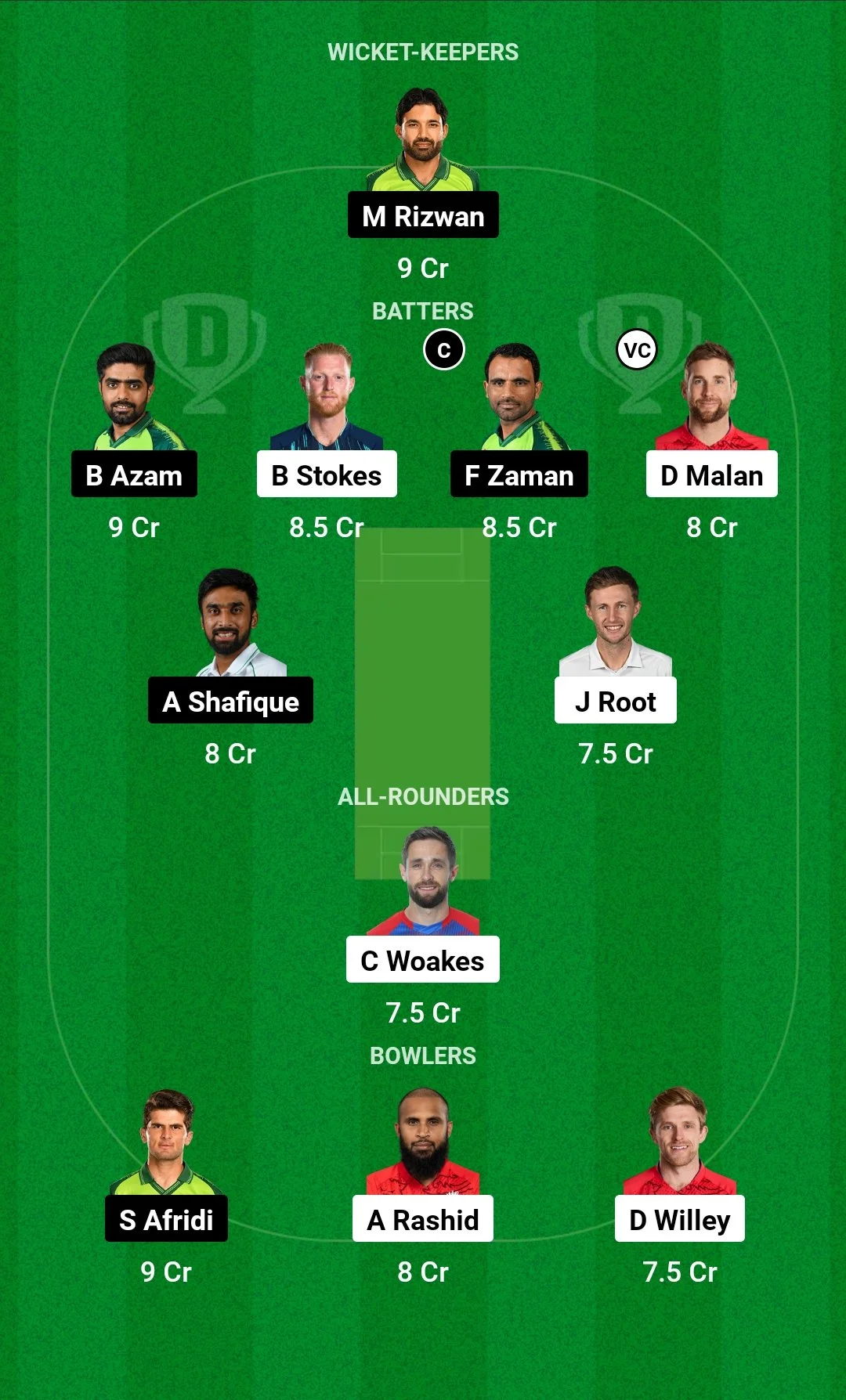 ENG vs PAK Dream11 Team