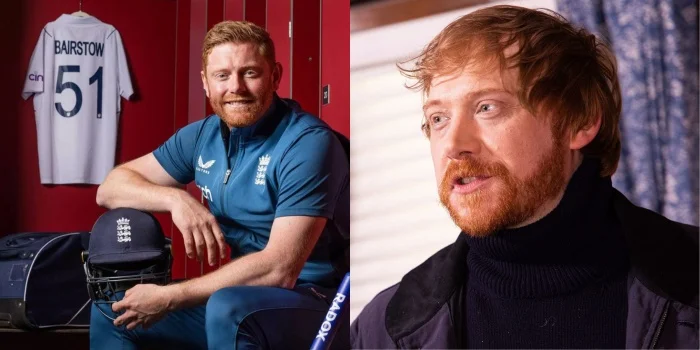 Jonny Bairstow and Rupert Grint