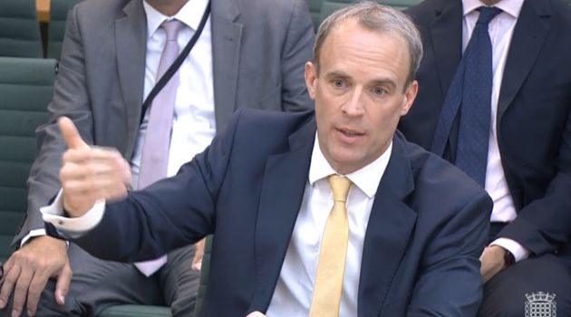 <strong>Foreign secretary Dominic Raab quizzed by MPs in parliament.</strong>