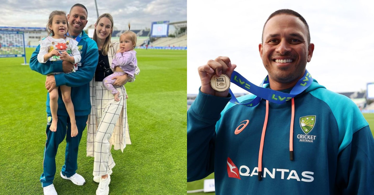 Usman Khawaja and his family