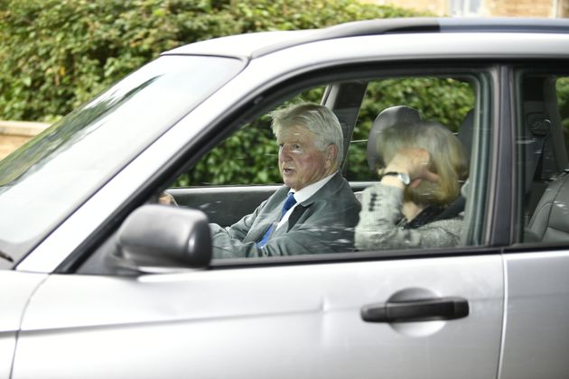 Stanley Johnson arrives at Daylesford House.