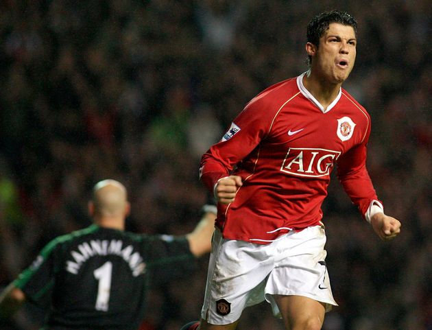 <strong>Cristiano Ronaldo playing for Manchester United in 2006.</strong>