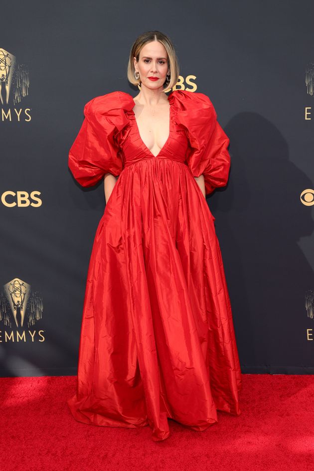 LOS ANGELES, CALIFORNIA - SEPTEMBER 19: Sarah Paulson attends the 73rd Primetime Emmy Awards at L.A. LIVE on September 19, 2021 in Los Angeles, California. (Photo by Rich Fury/Getty Images)