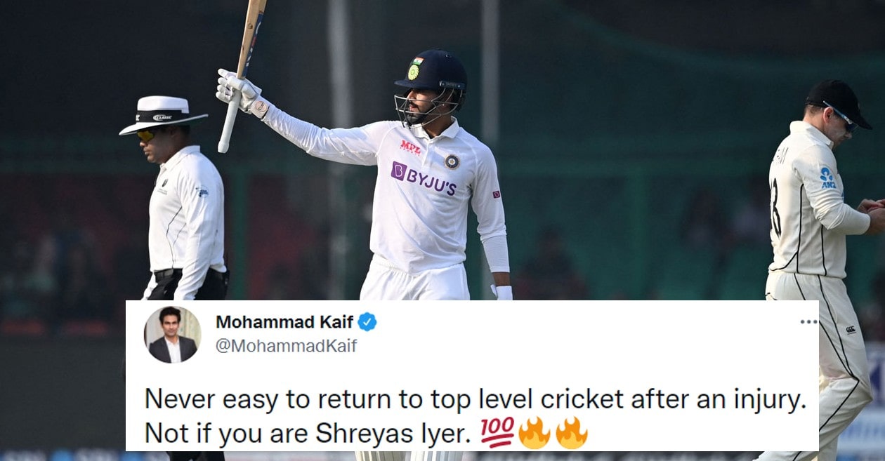 Shreyas Iyer hits a ton on his Test debut