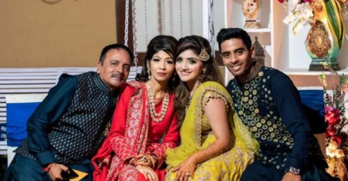 Abhimanyu Easwaran with his family