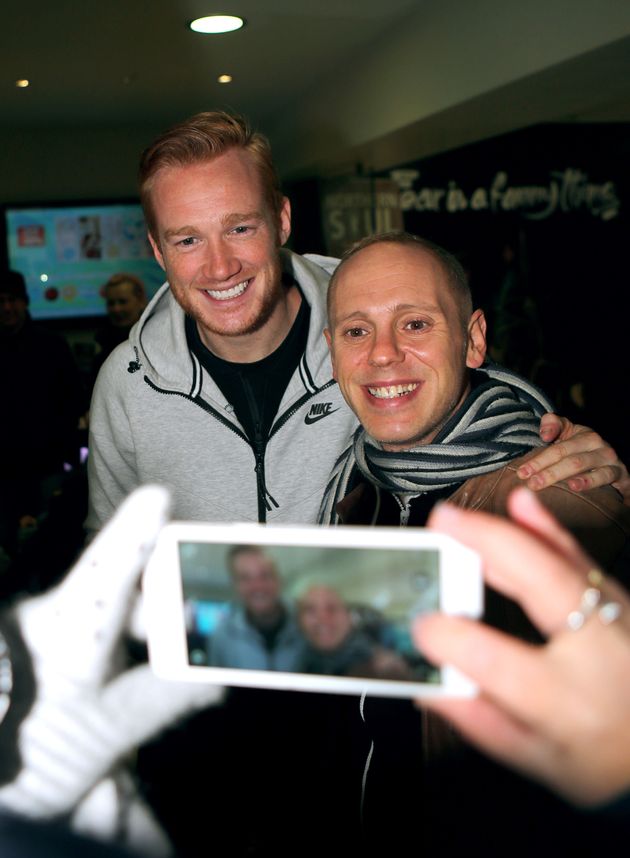 Robert with Greg Rutherford ahead of the Blackpool special